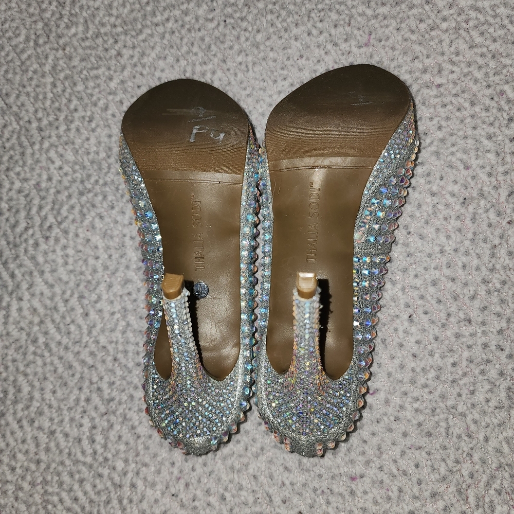 Brand New Thalia Sodi Stunning 😍 Silver Crystal Heels - Picture 10 of 16